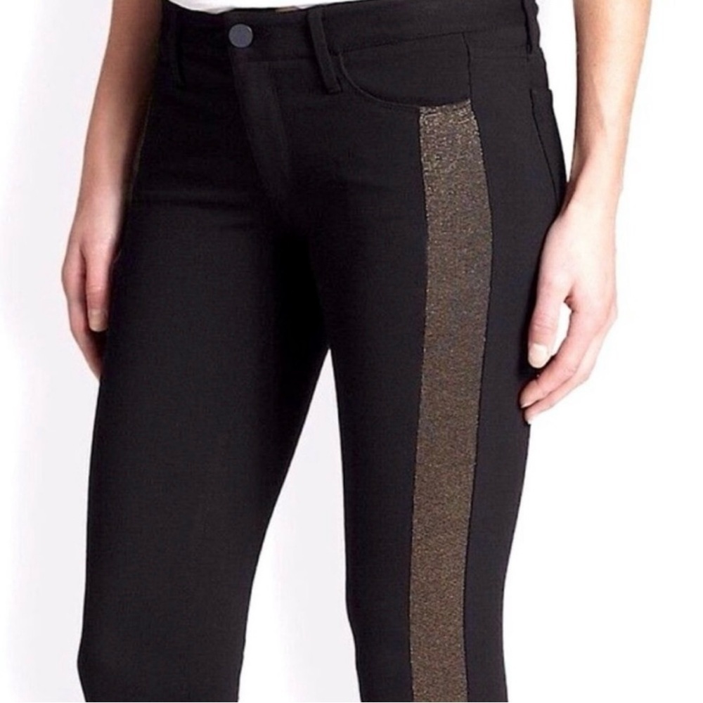Women’s PAIGE Melissa Ponte Metallic-Stripe Midrise
Skinny Leggings Size 29 - Picture 2 of 11